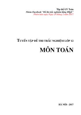 Tuyển tập đề thi trắc nghiệm lớp 12 Môn Toán
